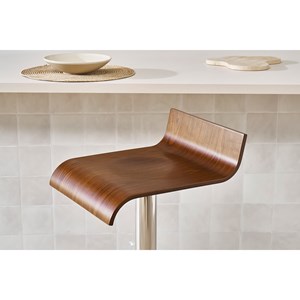 Tabouret de bar en bois coloris noyer surf v2