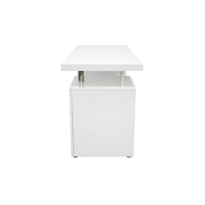 Bureau avec rangements 3 tiroirs blanc laqué brillant l140 cm calix