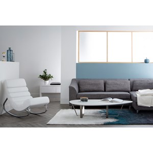 Rocking chair blanc et acier chromé taylor