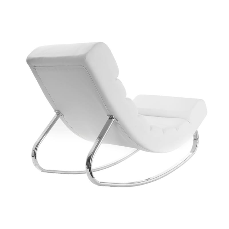 Rocking chair blanc et acier chromé taylor (Miliboo) - Image 2