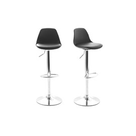 Lot de 2 tabourets de bar noirs steevy