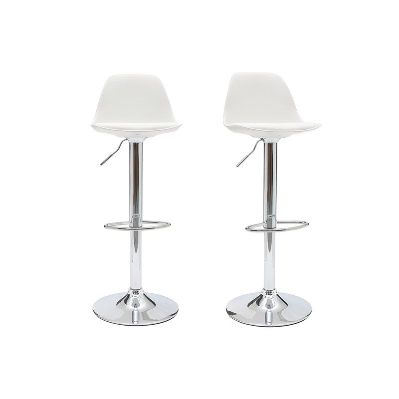 Tabourets de bar blancs (lot de 2) steevy
