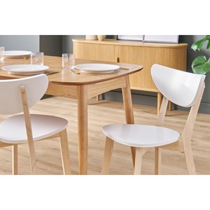 Chaises blanc et bois clair (lot de 2) leena