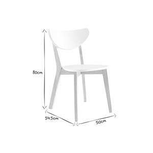 Chaises blanc et bois clair (lot de 2) leena