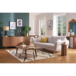 Table basse rectangulaire  bois foncé noyer l120cm fifties