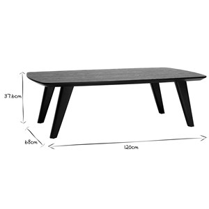 Table basse rectangulaire  bois foncé noyer l120cm fifties