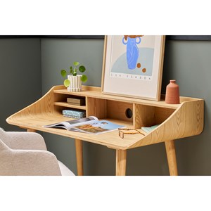 Bureau avec rangements  bois clair l120 cm nordeco
