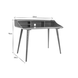 Bureau avec rangements  bois clair l120 cm nordeco