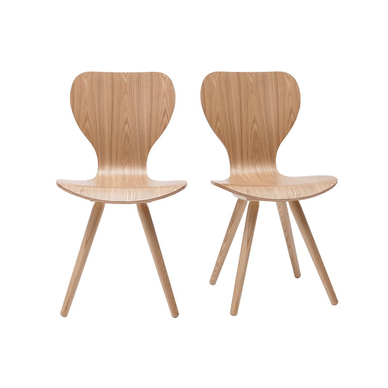 Chaises en bois clair (lot de 2) nordeco