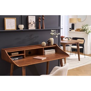 Bureau avec rangements  bois foncé l120 cm nordeco