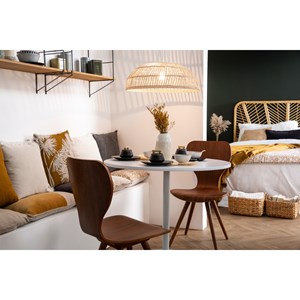 Chaises  bois foncé noyer (lot de 2) nordeco