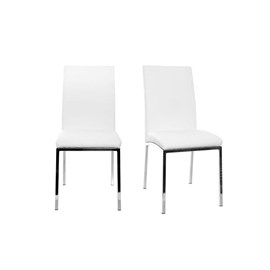 Chaises blanc et acier chromé (lot de 2) simea