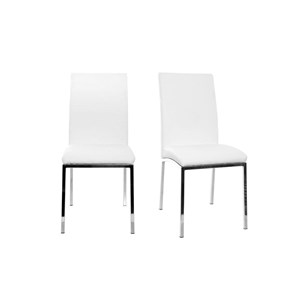 Chaises blanc et acier chromé (lot de 2) simea