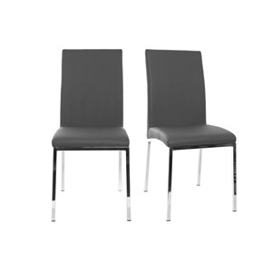 Chaises gris et métal acier chromé (lot de 2) simea