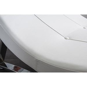 Chaise longue blanc et acier chromé barty