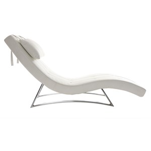 Chaise longue blanc et acier chromé barty
