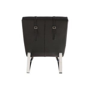 Chaise longue noir et acier chromé barty