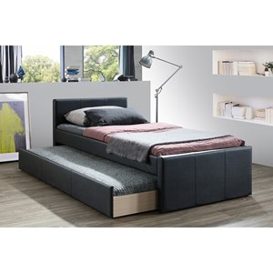 Lit gigogne noir mat 90x190 cm macco