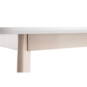 Table à manger blanc et bois clair rectangulaire l150 cm leena
