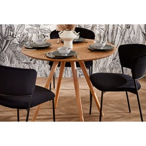 Table à manger ronde bois clair d90 cm artik