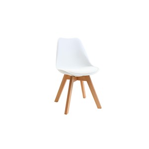 Chaises blanc et bois clair massif (lot de 2) pauline