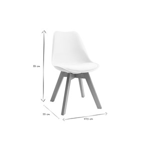 Chaises blanc et bois clair massif (lot de 2) pauline