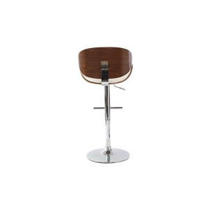 Tabouret de bar blanc et bois foncé walnut