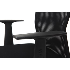 Fauteuil de bureau à roulettes en mesh noir et acier chromé pluz