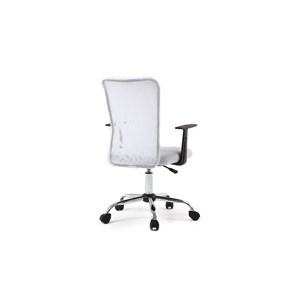 Fauteuil de bureau à roulettes en mesh blanc et acier chromé pluz
