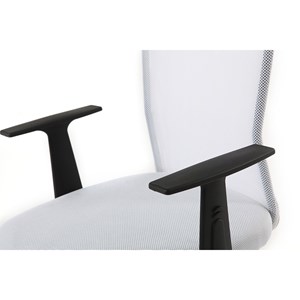 Fauteuil de bureau à roulettes en mesh blanc et acier chromé pluz