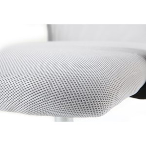 Fauteuil de bureau à roulettes en mesh blanc et acier chromé pluz