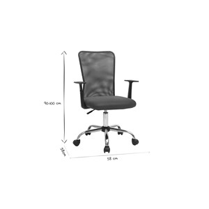 Fauteuil de bureau à roulettes en mesh blanc et acier chromé pluz