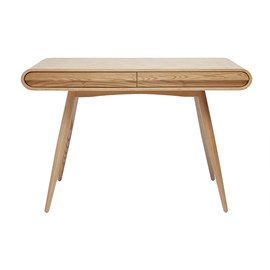 Bureau avec rangements 2 tiroirs bois clair l120 cm bjorg