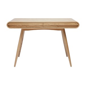 Bureau avec rangements 2 tiroirs bois clair l120 cm bjorg