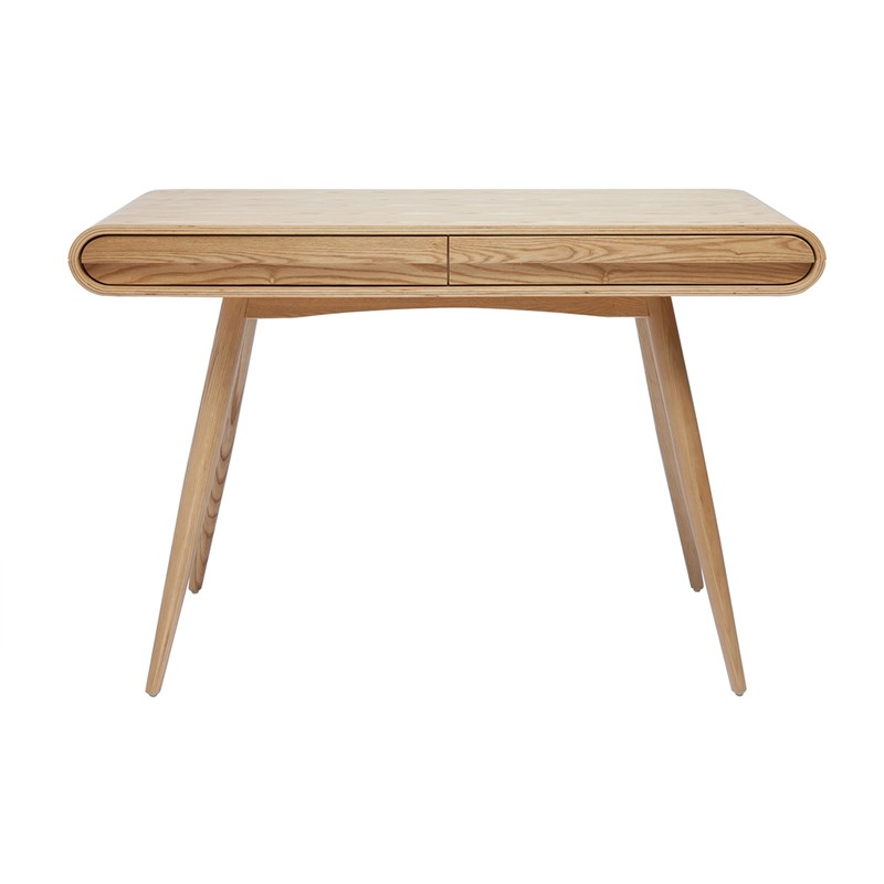 Bureau avec rangements 2 tiroirs bois clair l120 cm bjorg