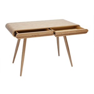 Bureau avec rangements 2 tiroirs bois clair l120 cm bjorg