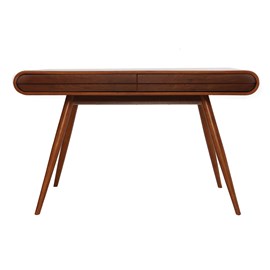 Bureau avec rangements 2 tiroirs  bois foncé noyer l120 cm bjorg