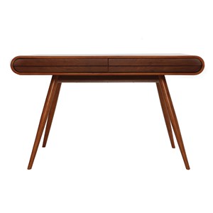 Bureau avec rangements 2 tiroirs  bois foncé noyer l120 cm bjorg