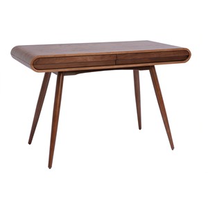 Bureau avec rangements 2 tiroirs  bois foncé noyer l120 cm bjorg