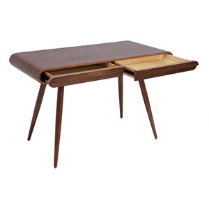 Bureau avec rangements 2 tiroirs  bois foncé noyer l120 cm bjorg