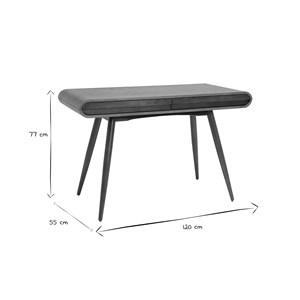 Bureau avec rangements 2 tiroirs  bois foncé noyer l120 cm bjorg