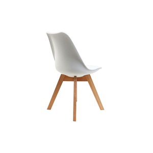 Chaises blanc et bois clair massif (lot de 4) pauline