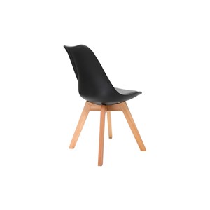Chaises noir et bois clair (lot de 4) pauline