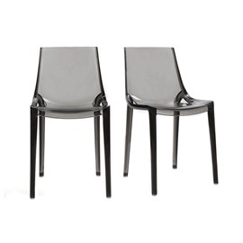Chaises empilables gris transparent intérieur - extérieur (lot de 2) yzel