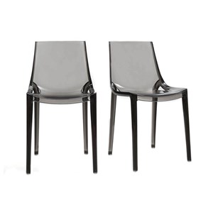 Chaises empilables gris transparent intérieur - extérieur (lot de 2) yzel