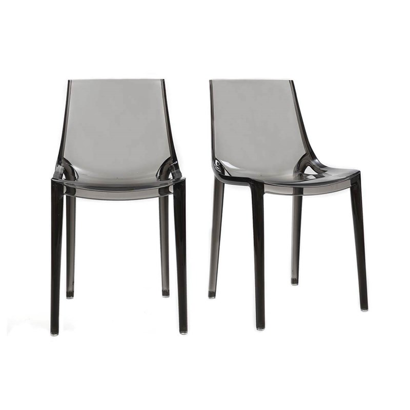 Chaises empilables gris transparent intérieur - extérieur (lot de 2) yzel