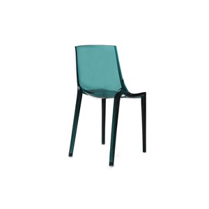 Chaises empilables bleu pétrole transparent intérieur extérieur (lot de 2) yzel