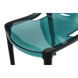 Chaises empilables bleu pétrole transparent intérieur extérieur (lot de 2) yzel