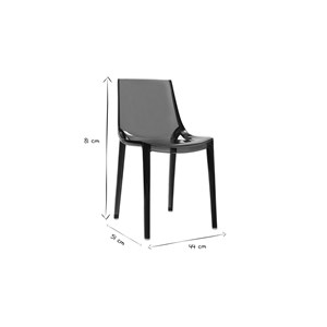 Chaises empilables bleu pétrole transparent intérieur extérieur (lot de 2) yzel