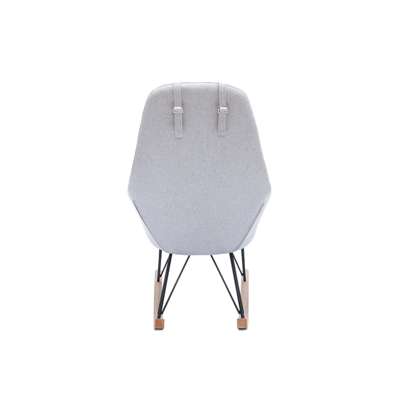 Rocking chair en tissu gris, métal noir et bois clair jhene (Miliboo) - Image 2
